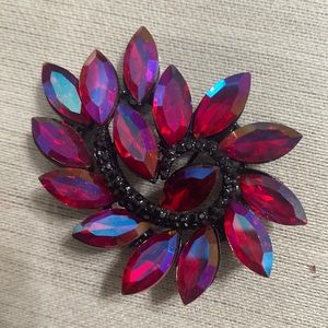 Purple Crystal Brooch